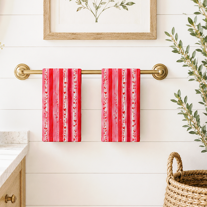 Pink Striped Hand Towel