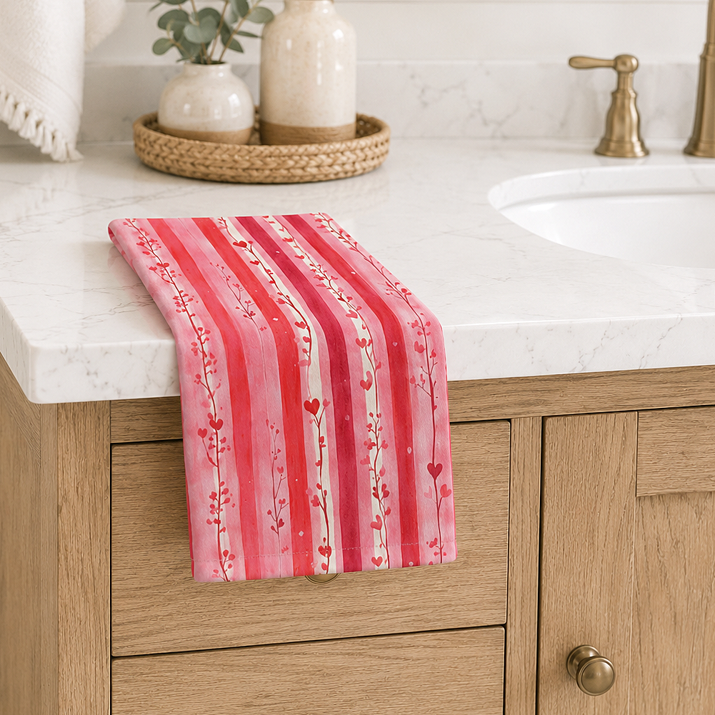 Pink Striped Hand Towel