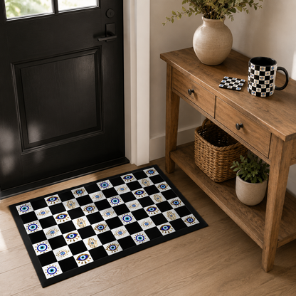 Spiritual Morning Protection Set | Evil Eye Doormat Mug Coaster Bundle