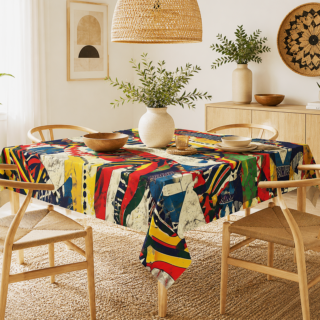 Colorful African Tribal Tablecloth