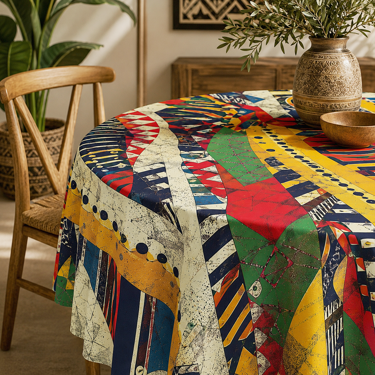 Colorful African Tribal Tablecloth
