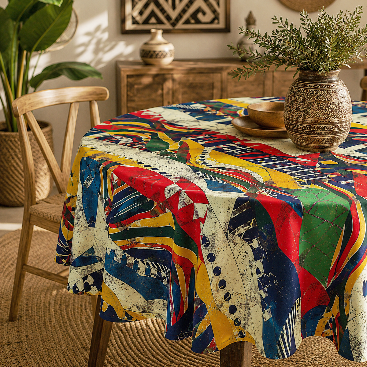 Colorful African Tribal Tablecloth