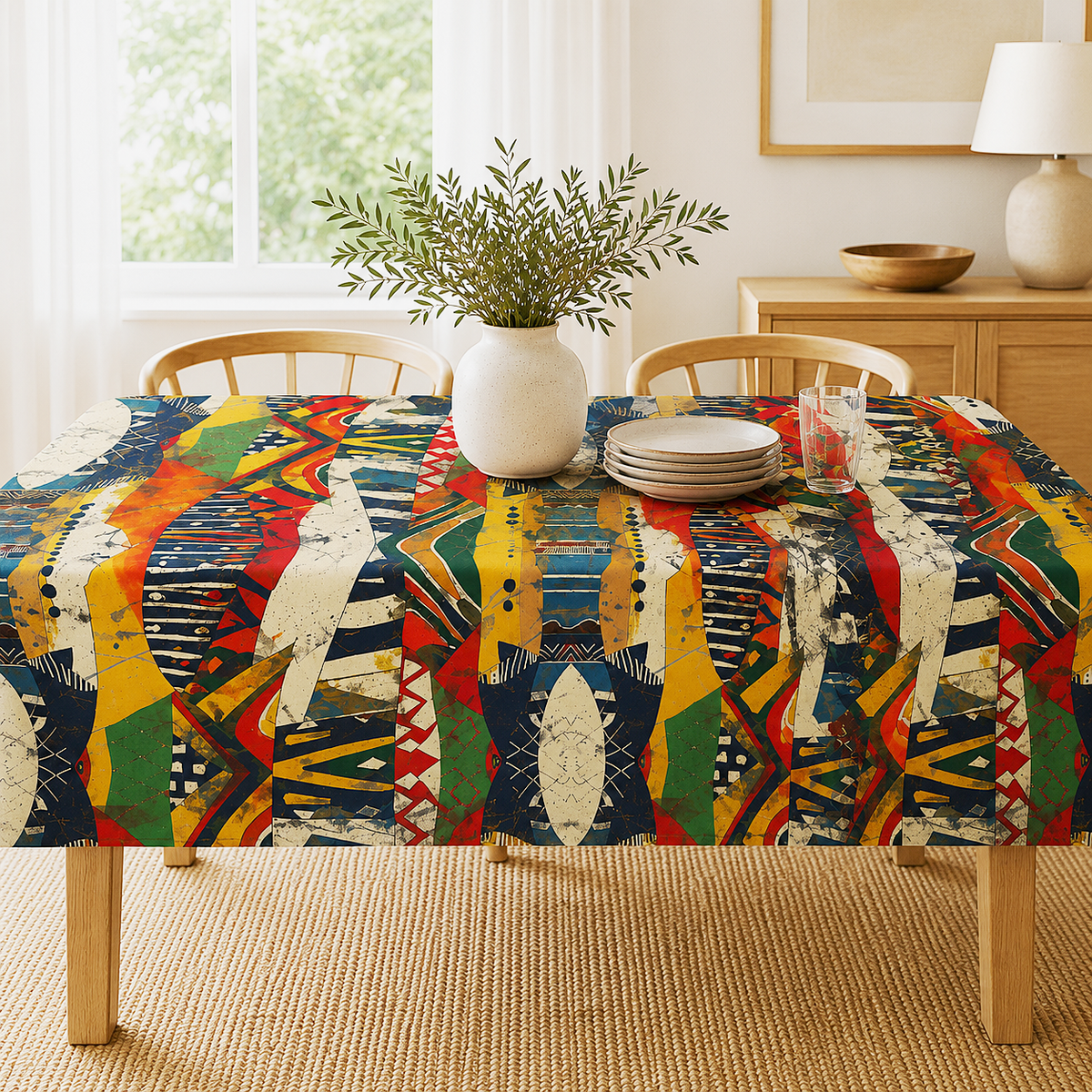 Colorful African Tribal Tablecloth
