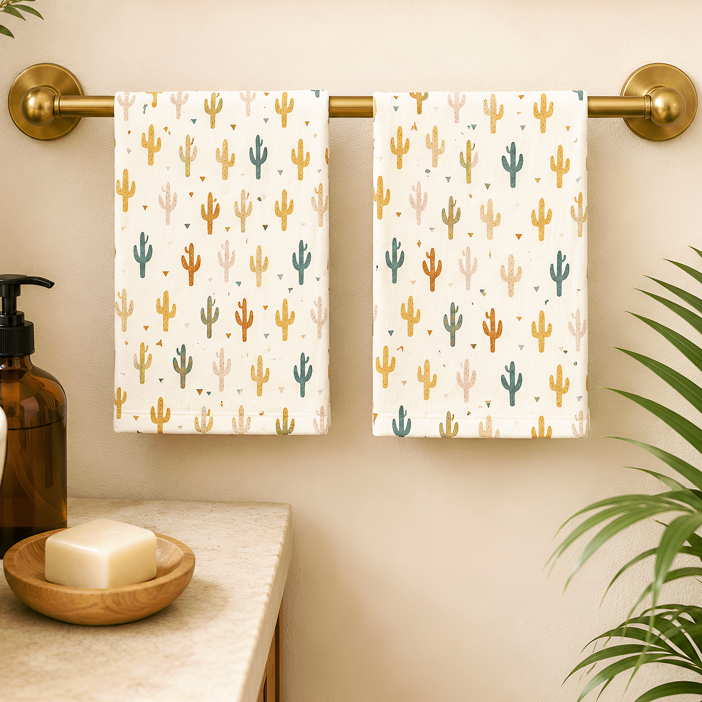 Boho Cactus Hand Towel