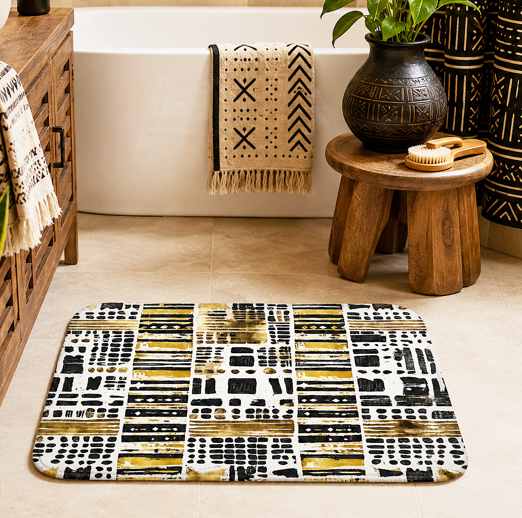 Mudcloth Polka Dot Bath Mat