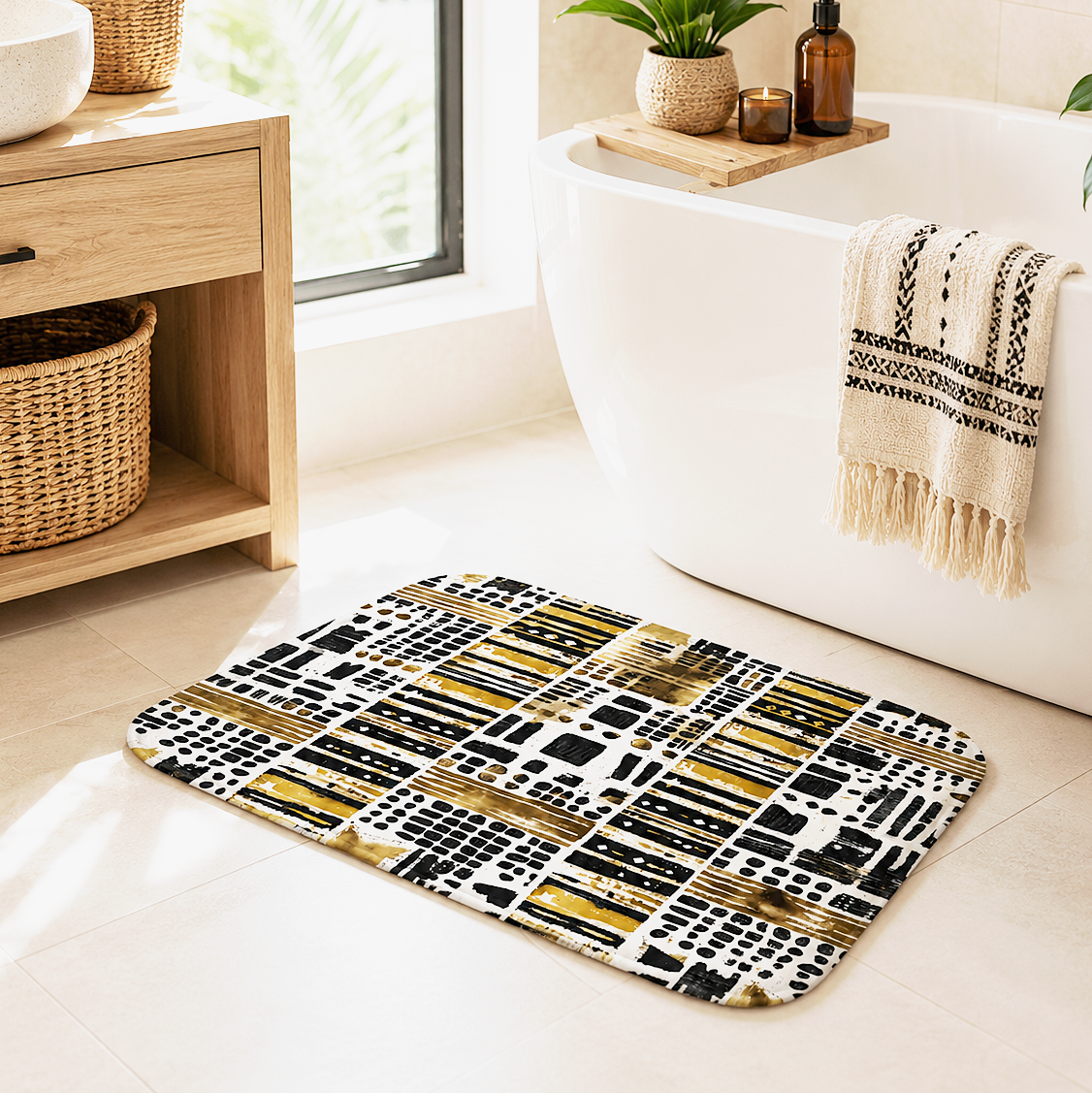 Mudcloth Polka Dot Bath Mat