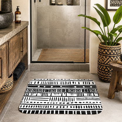 African Mudcloth Bath Mat