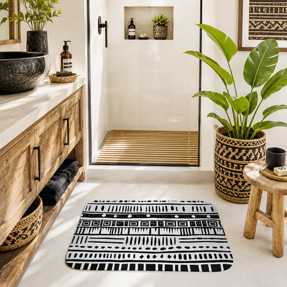 African Mudcloth Bath Mat