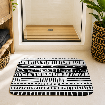 African Mudcloth Bath Mat