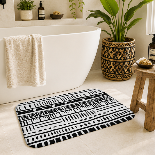 African Mudcloth Bath Mat