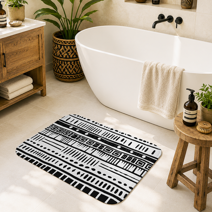 African Mudcloth Bath Mat