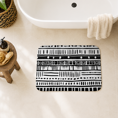 African Mudcloth Bath Mat