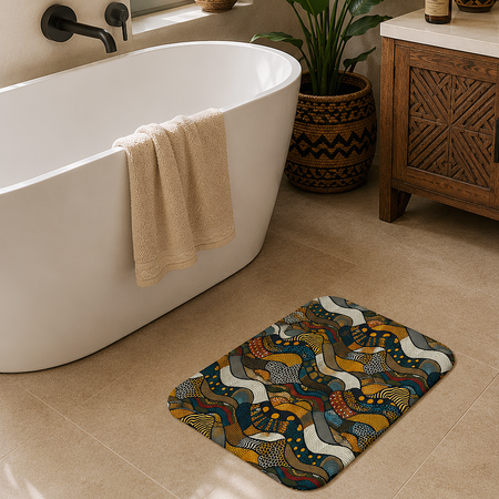 Snakeskin Print Bath Mat