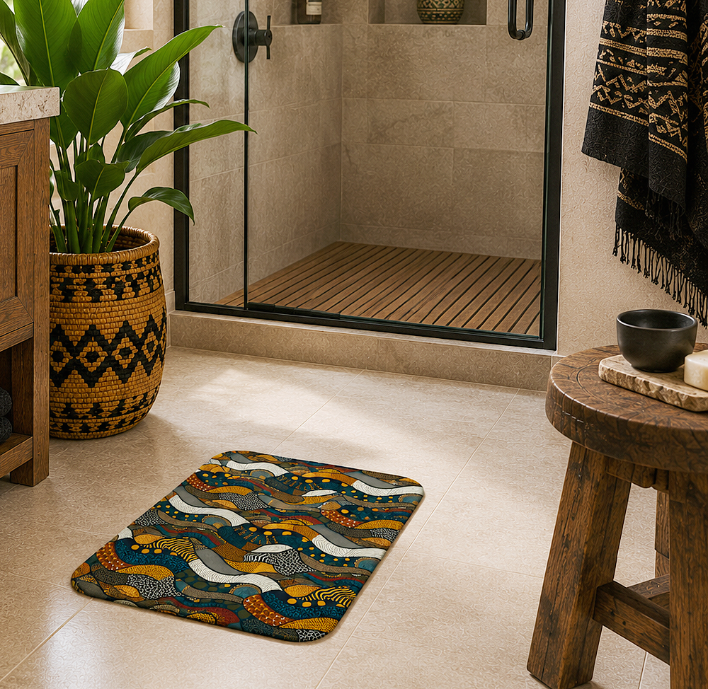 Snakeskin Print Bath Mat