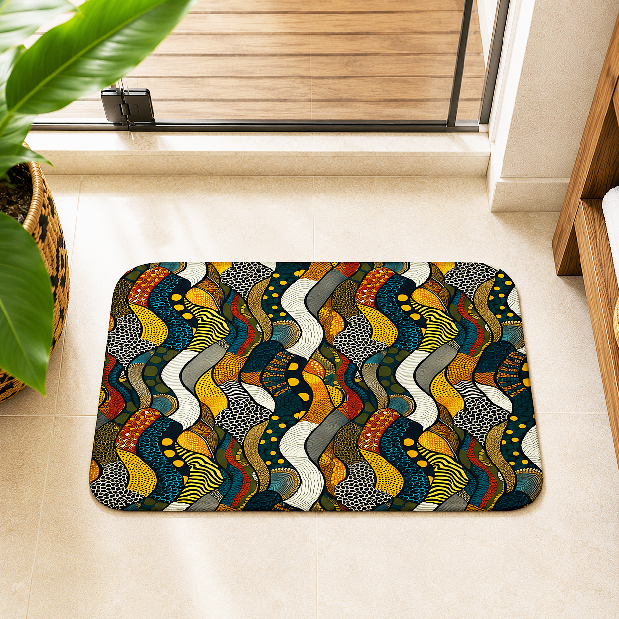Snakeskin Print Bath Mat
