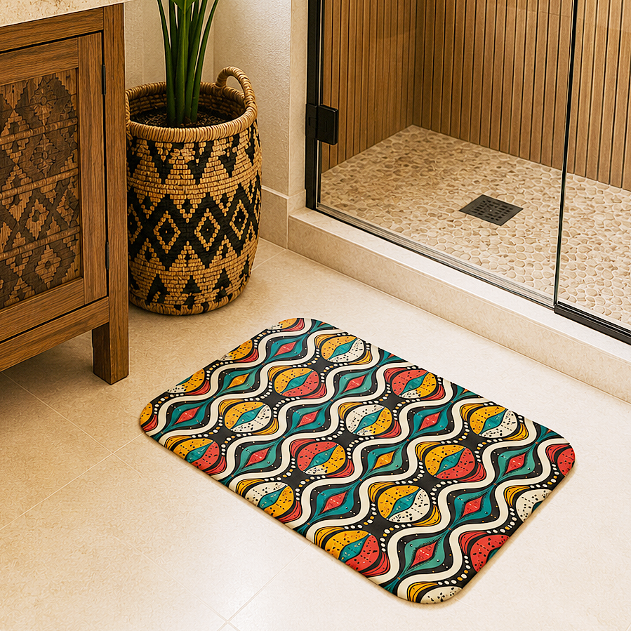 African Ankara Print Bath Mat