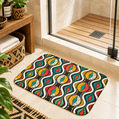 African Ankara Print Bath Mat