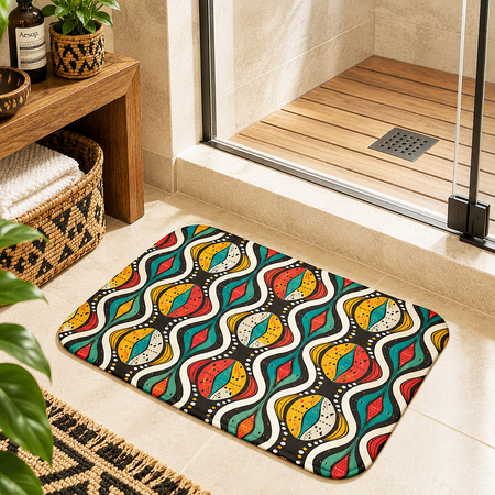 African Ankara Print Bath Mat