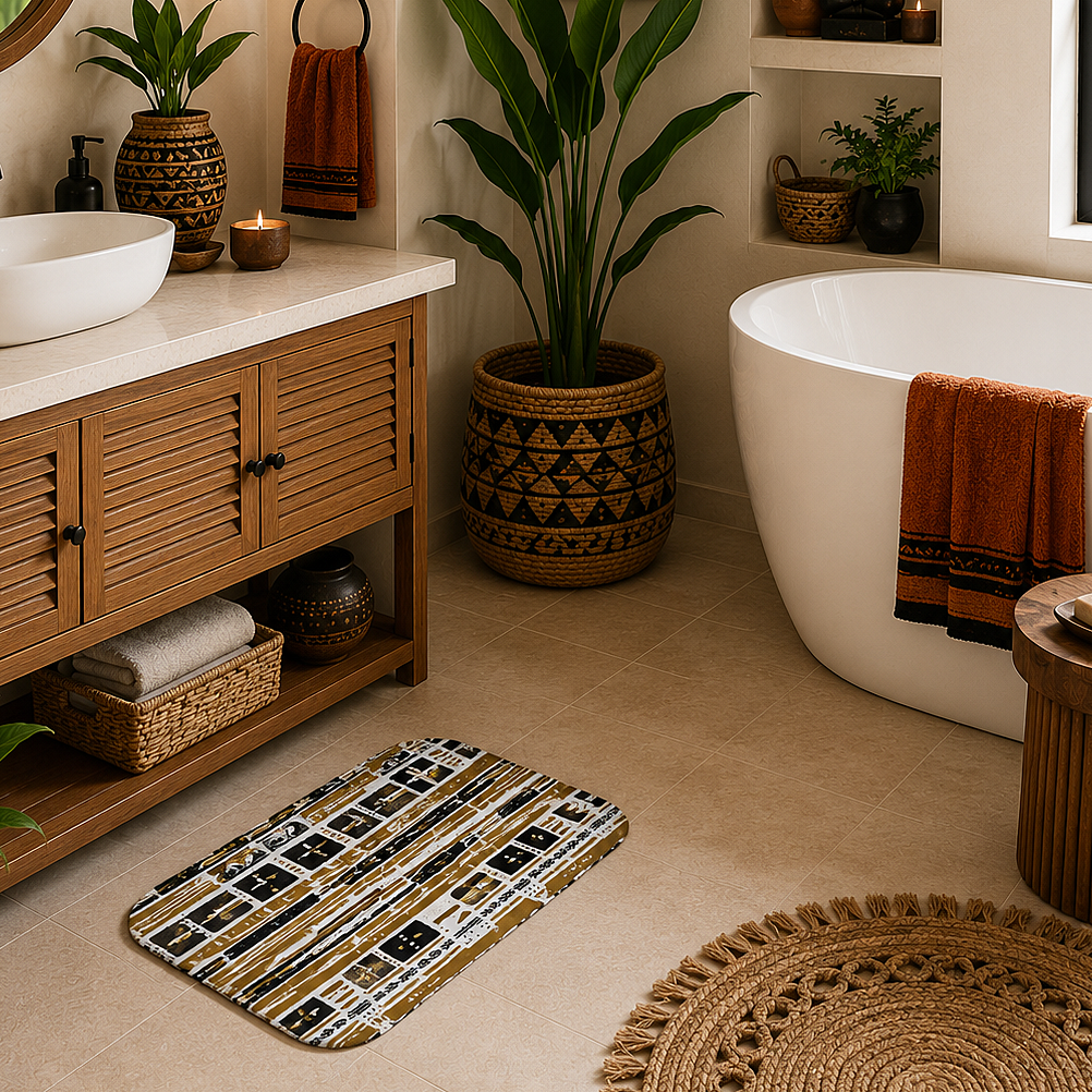 Bogolan Mudcloth Bath Mat