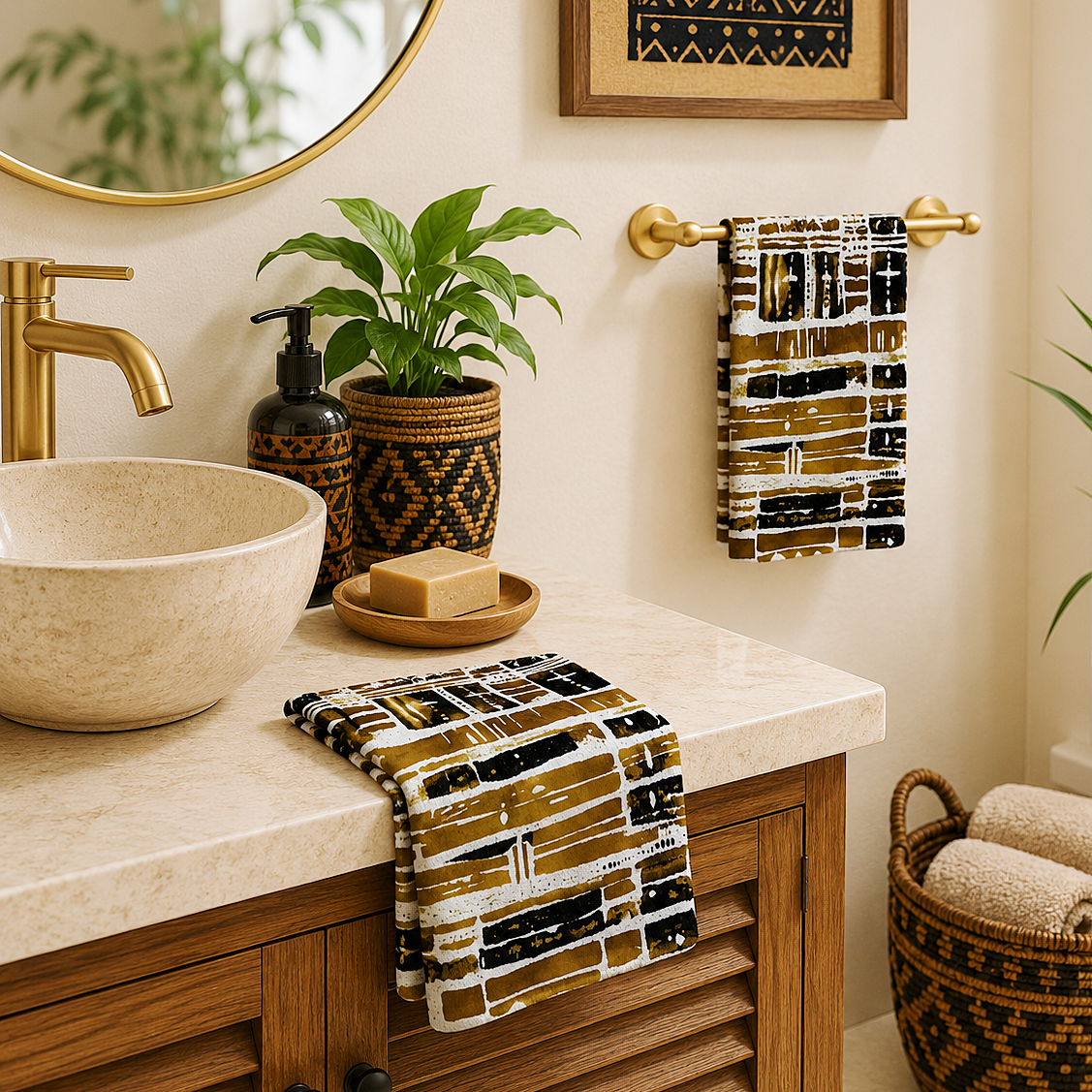 Bogolan Mudcloth Hand Towel
