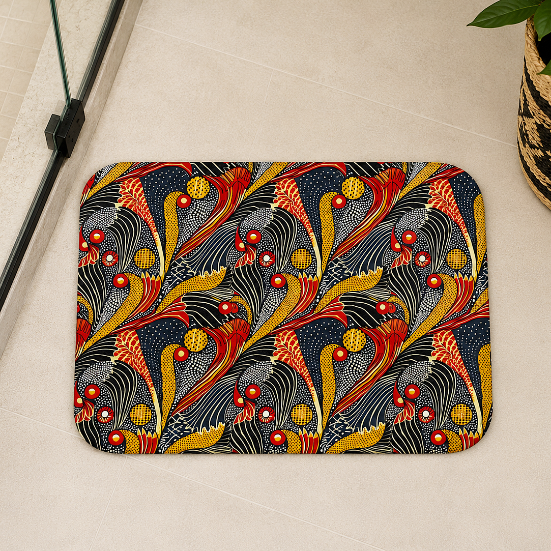 Ankara Mudcloth Bath Mat