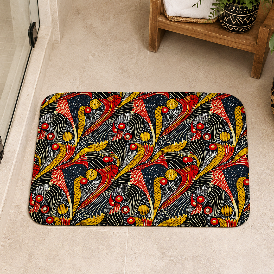 Ankara Mudcloth Bath Mat