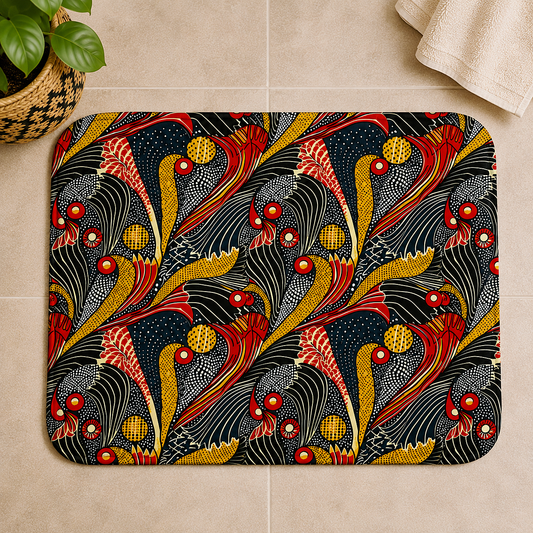 Alfombra de baño con estampado de Ankara
