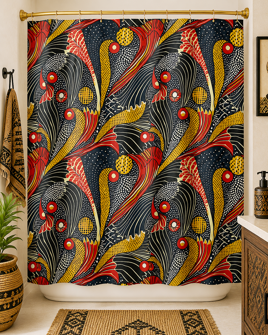 Ankara Mudcloth Shower Curtain