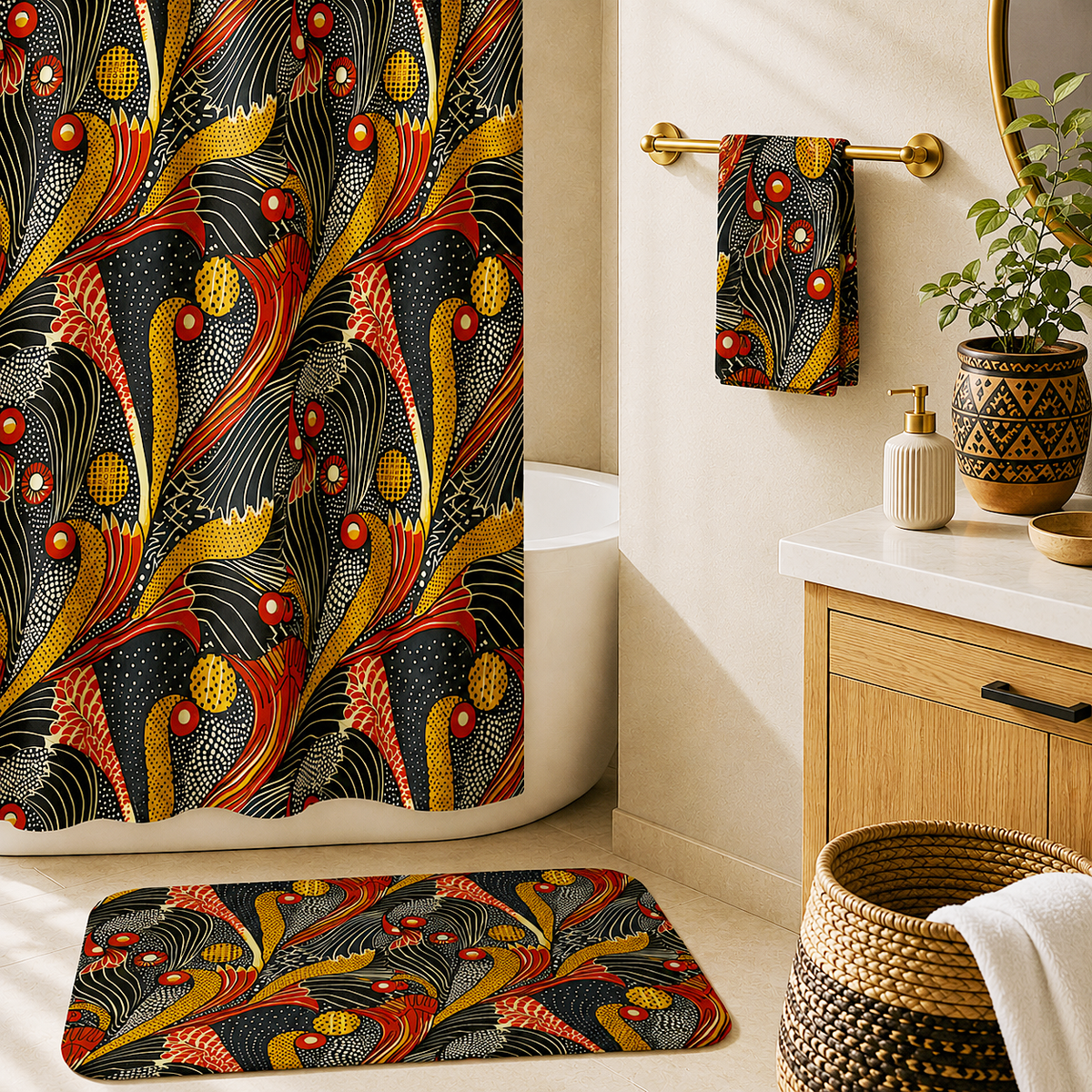 Ankara Mudcloth Shower Curtain