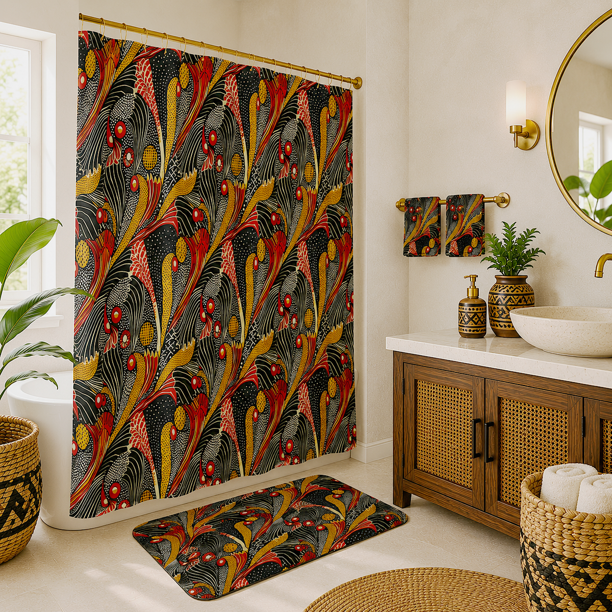 Ankara Mudcloth Shower Curtain
