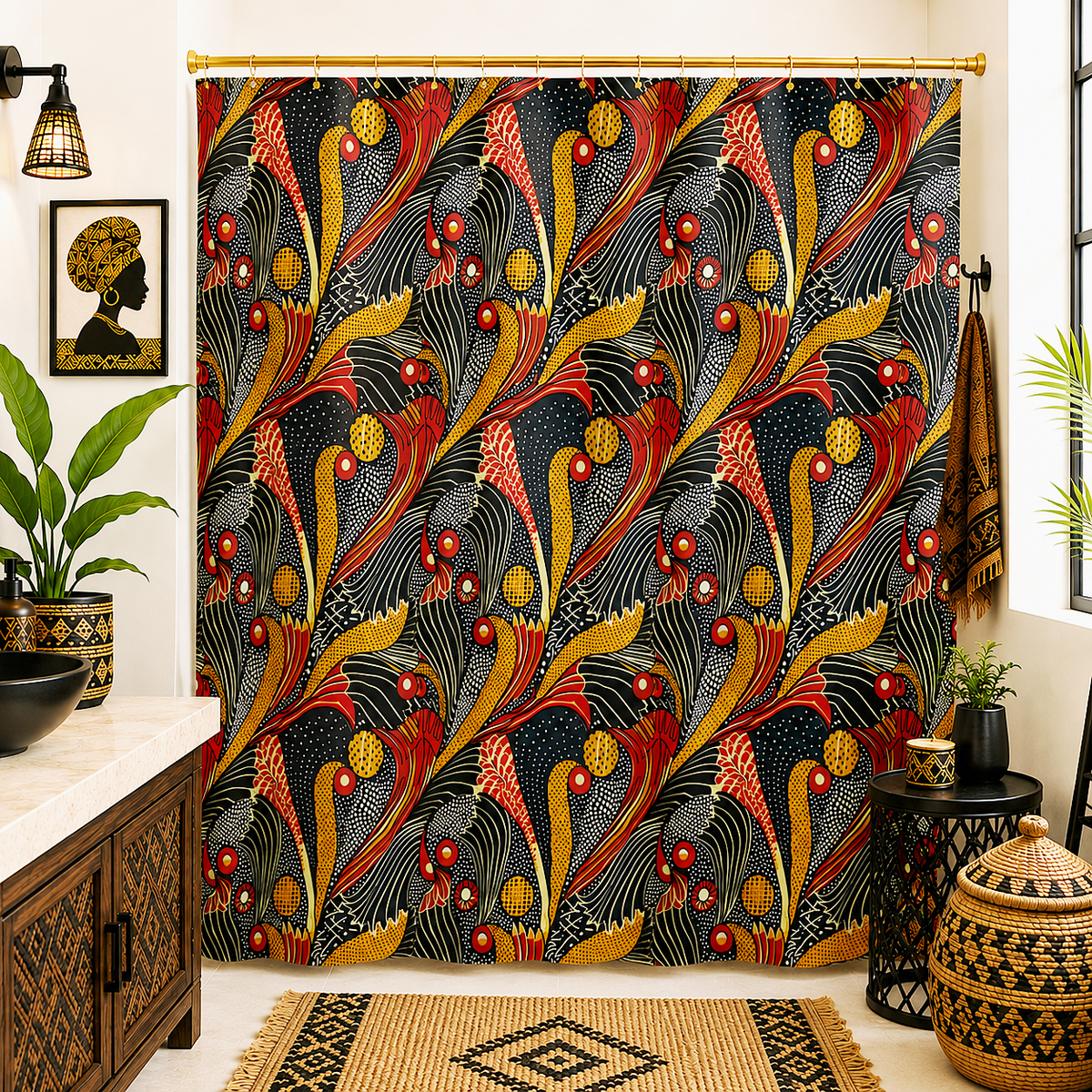 Ankara Mudcloth Shower Curtain