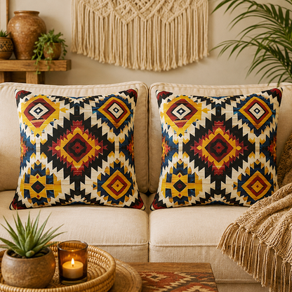 Abstract Berber Throw Pillow Cover