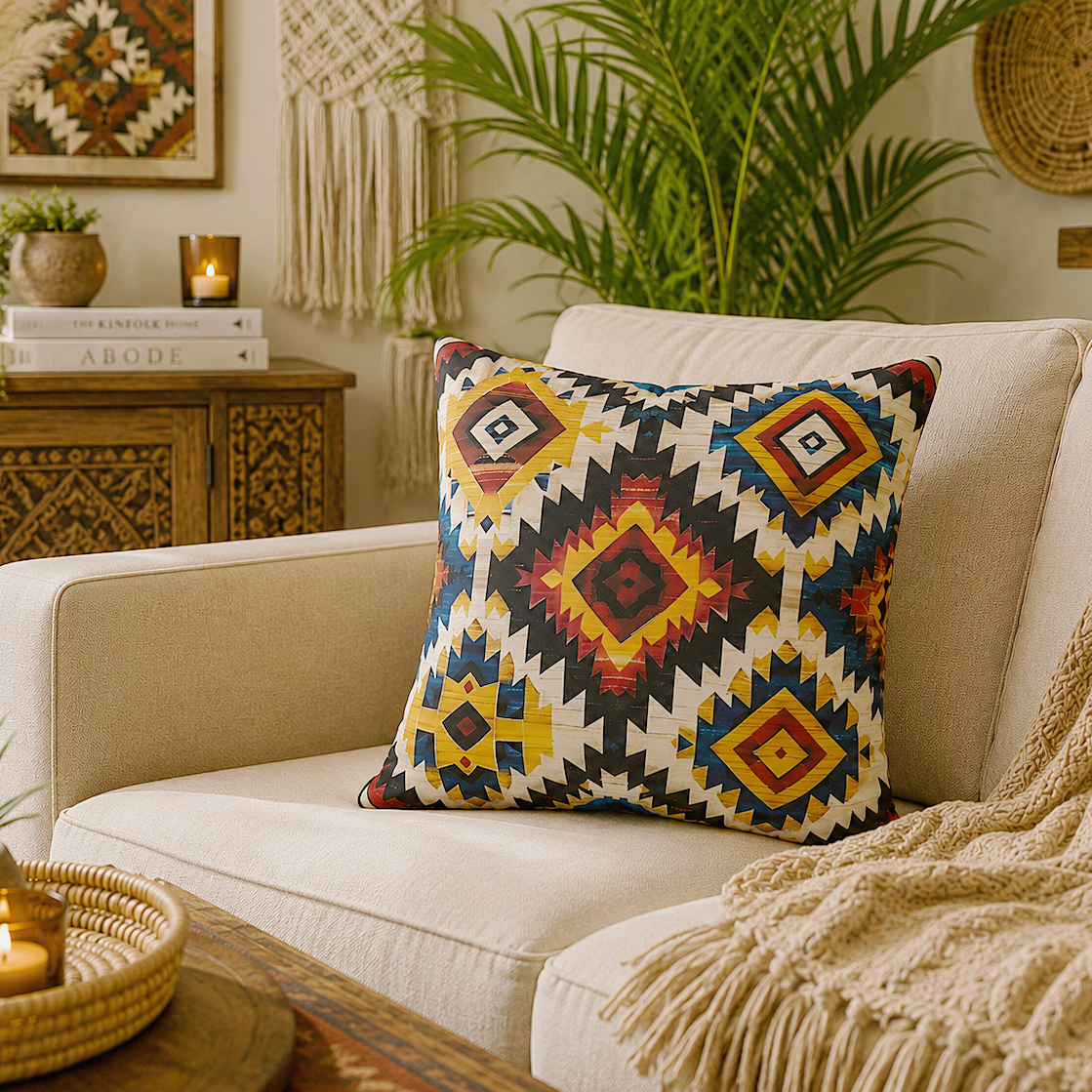 Abstract Berber Throw Pillow Cover