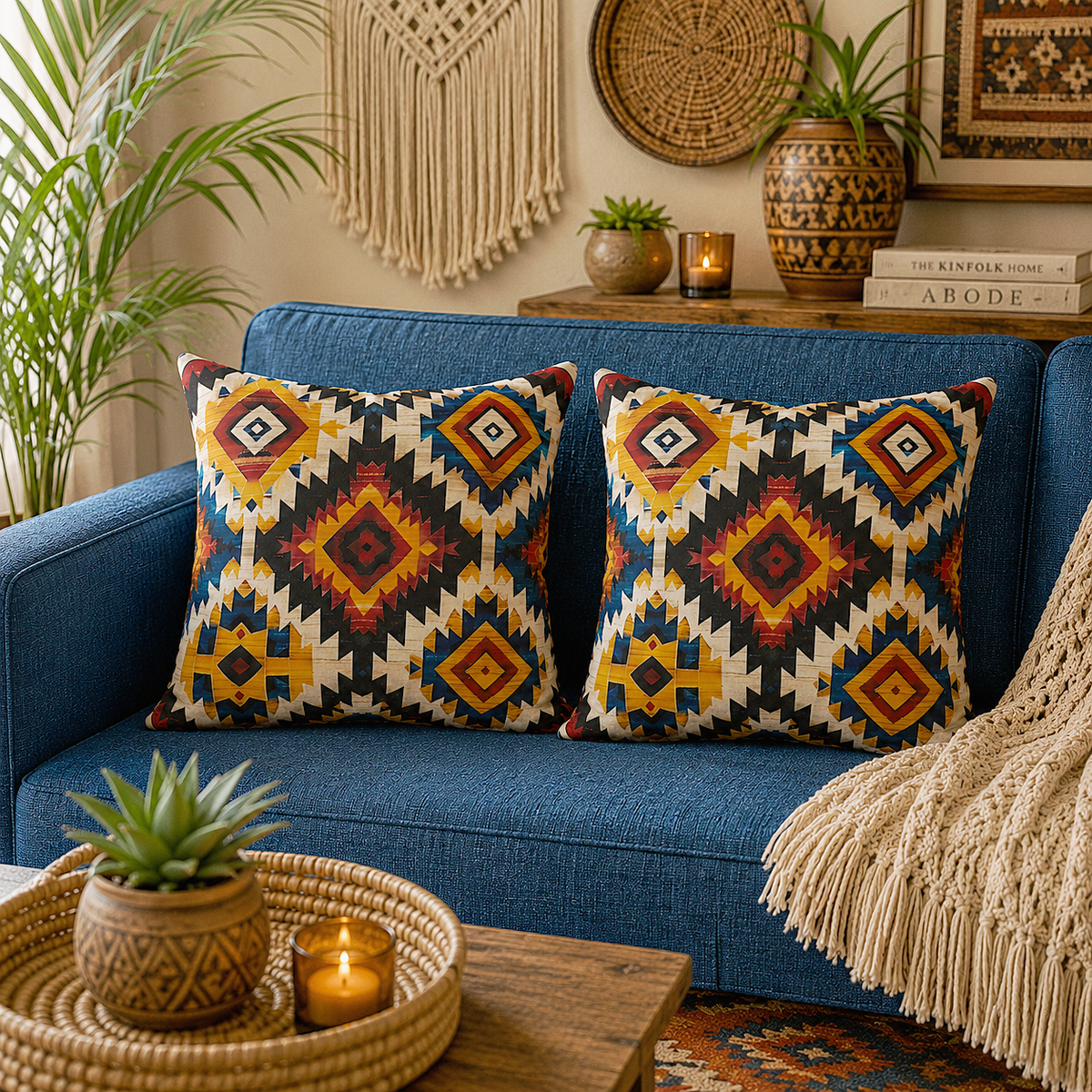 Abstract Berber Throw Pillow Cover