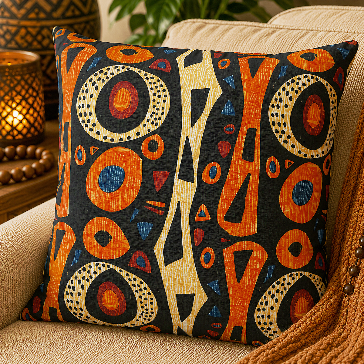 African Tribal Pillow Cover