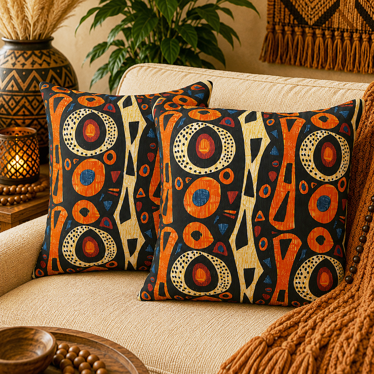 African Tribal Pillow Cover