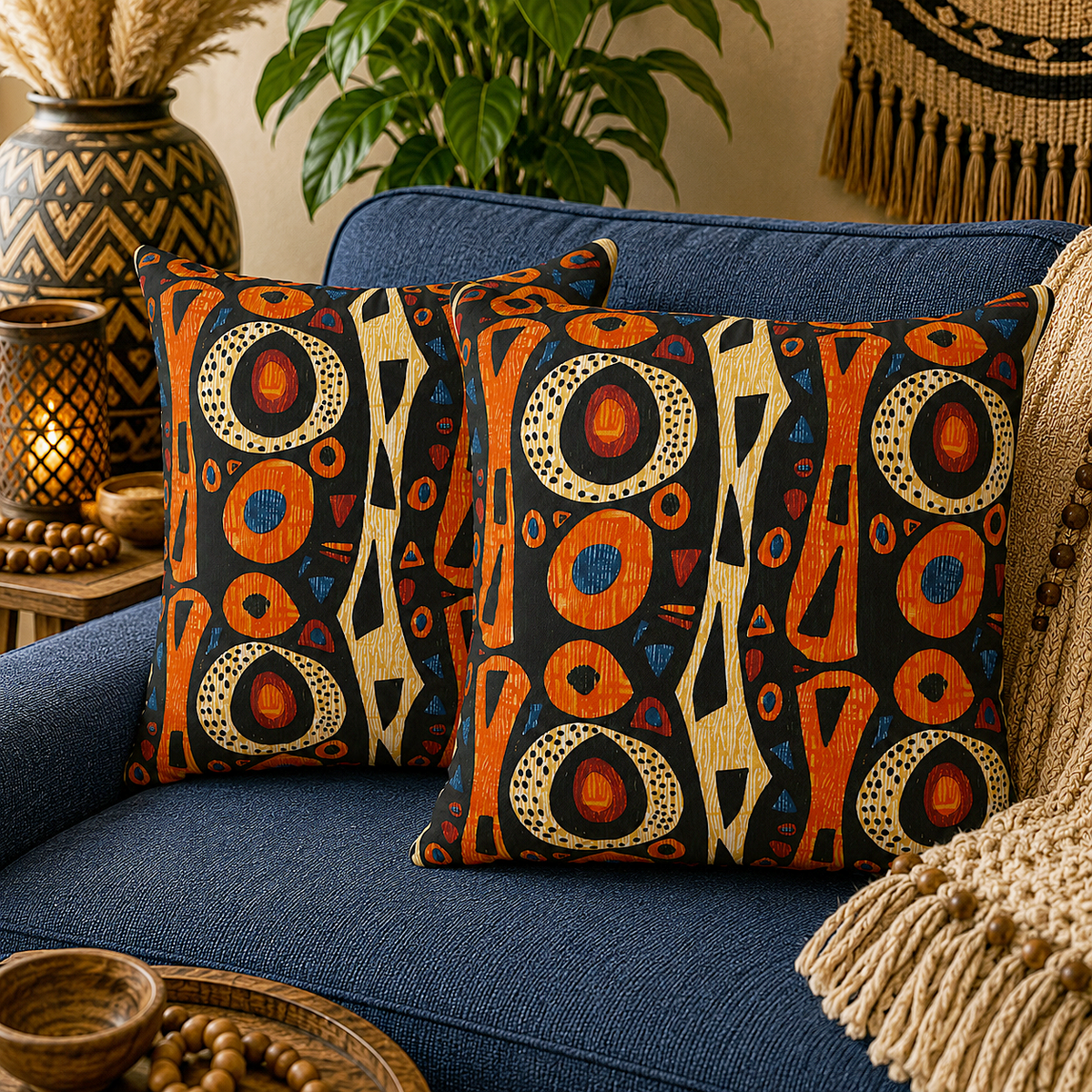 African Tribal Pillow Cover