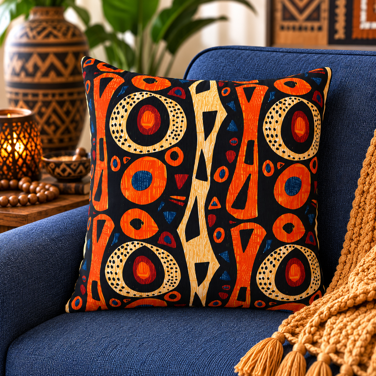 African Tribal Pillow Cover
