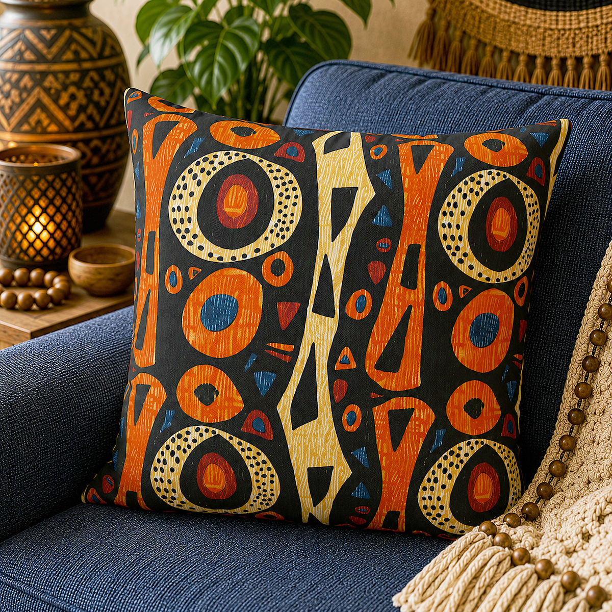 African Tribal Pillow Cover