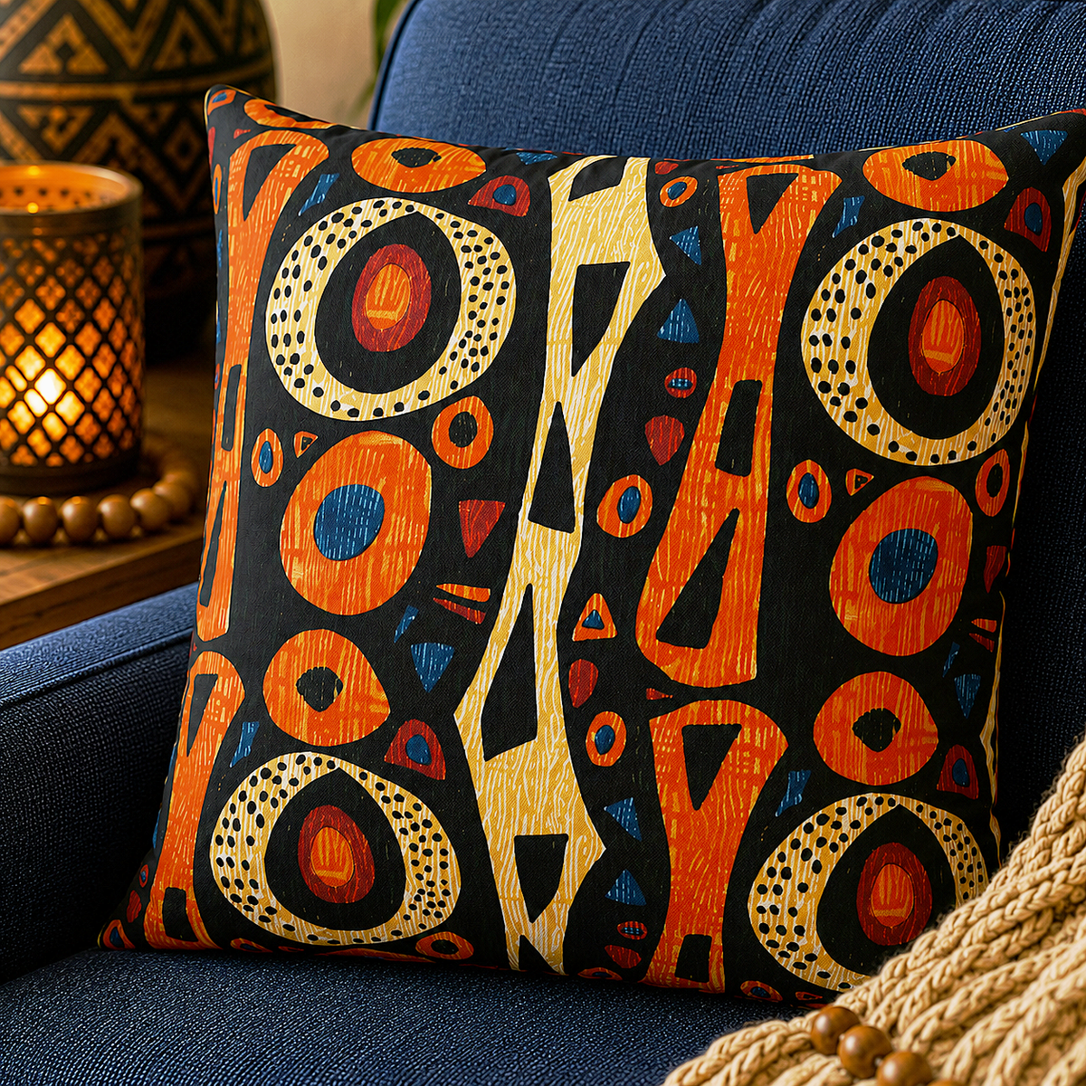 African Tribal Pillow Cover
