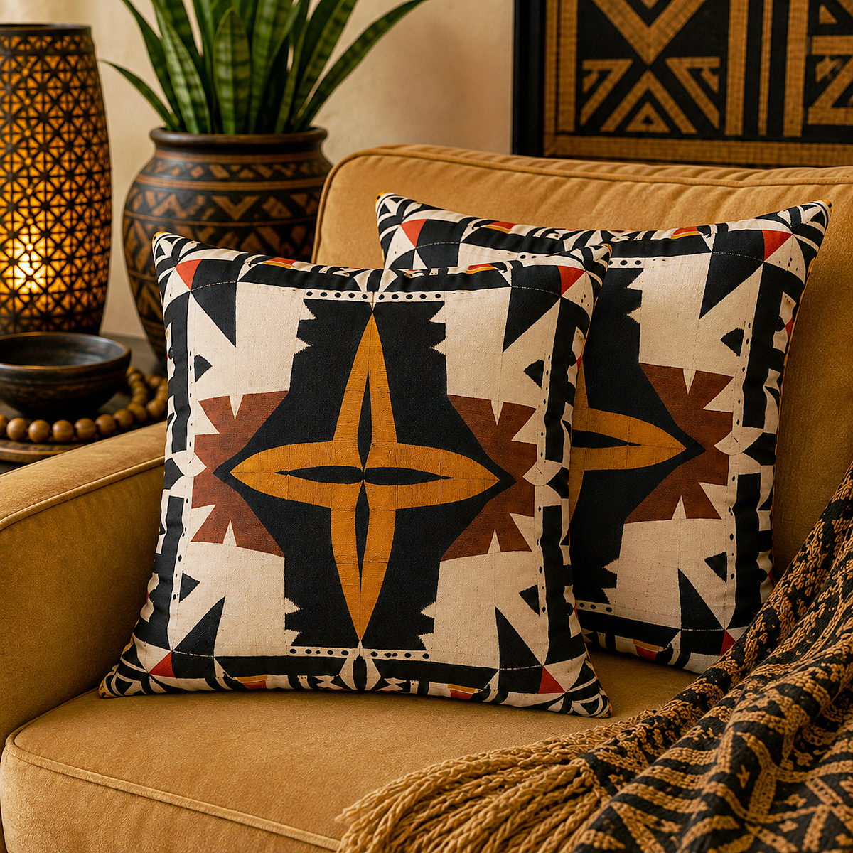 Cross Mudcloth Pillow