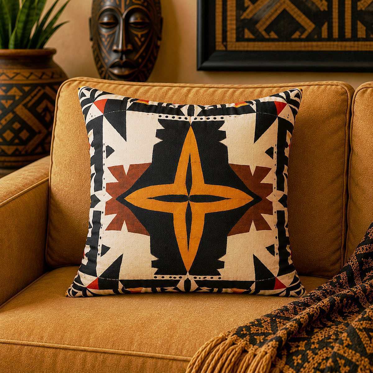 Cross Mudcloth Pillow