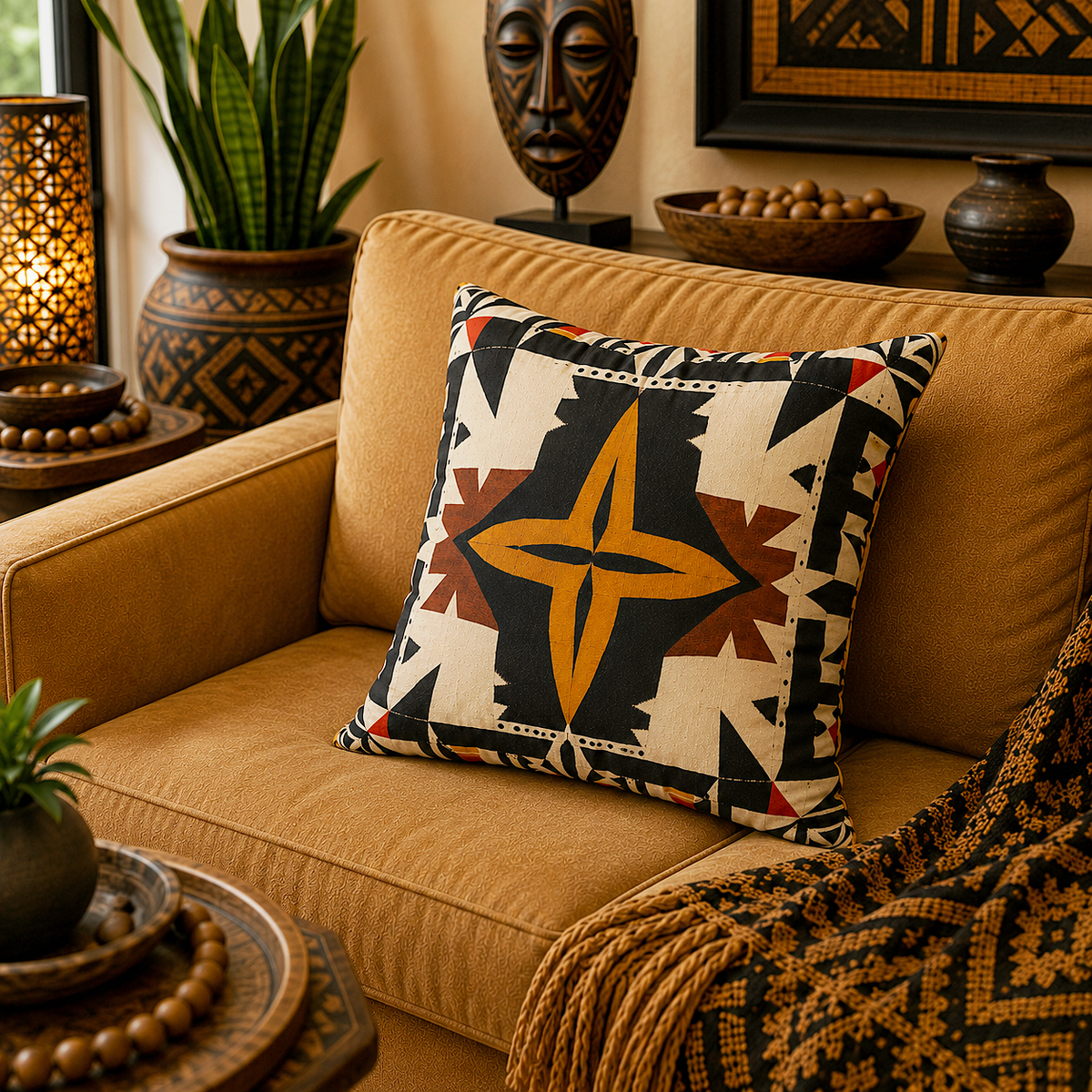 Cross Mudcloth Pillow