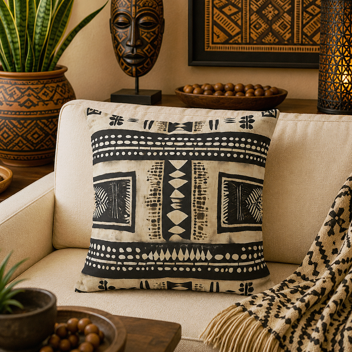 Dotted African Shells Pillow