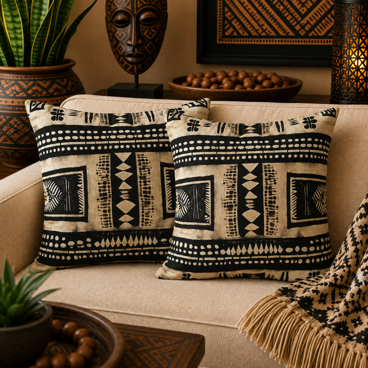 Dotted African Shells Pillow