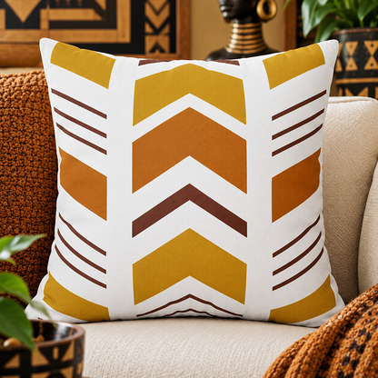 African Geometric Throw Pillow