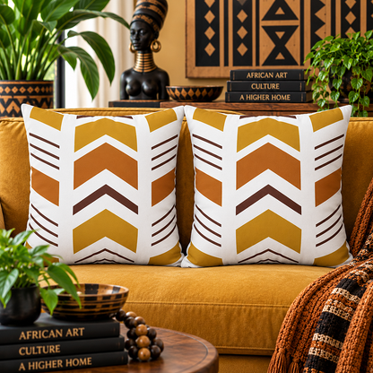 African Geometric Throw Pillow
