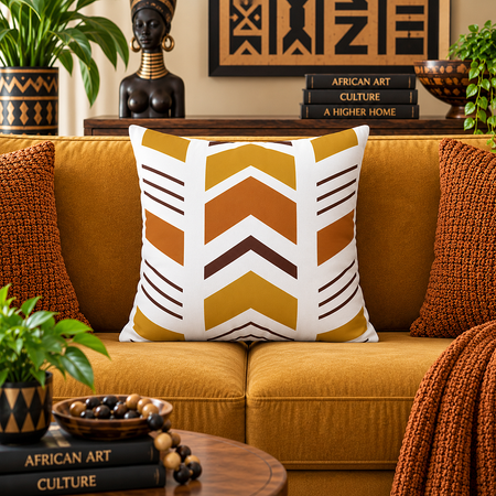 African Geometric Throw Pillow