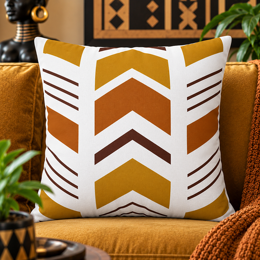 African Geometric Throw Pillow
