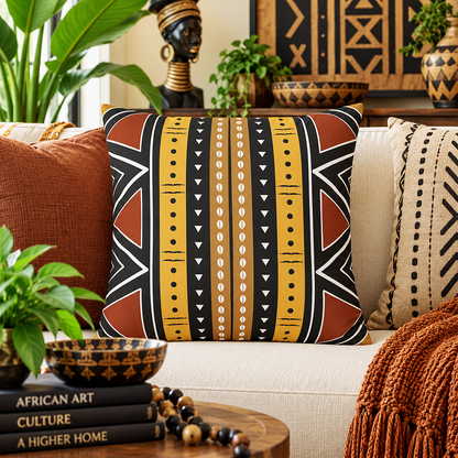 Tribal Mudcloth Pattern Pillow Cover